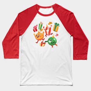 Festive Christmas Ornaments Baseball T-Shirt